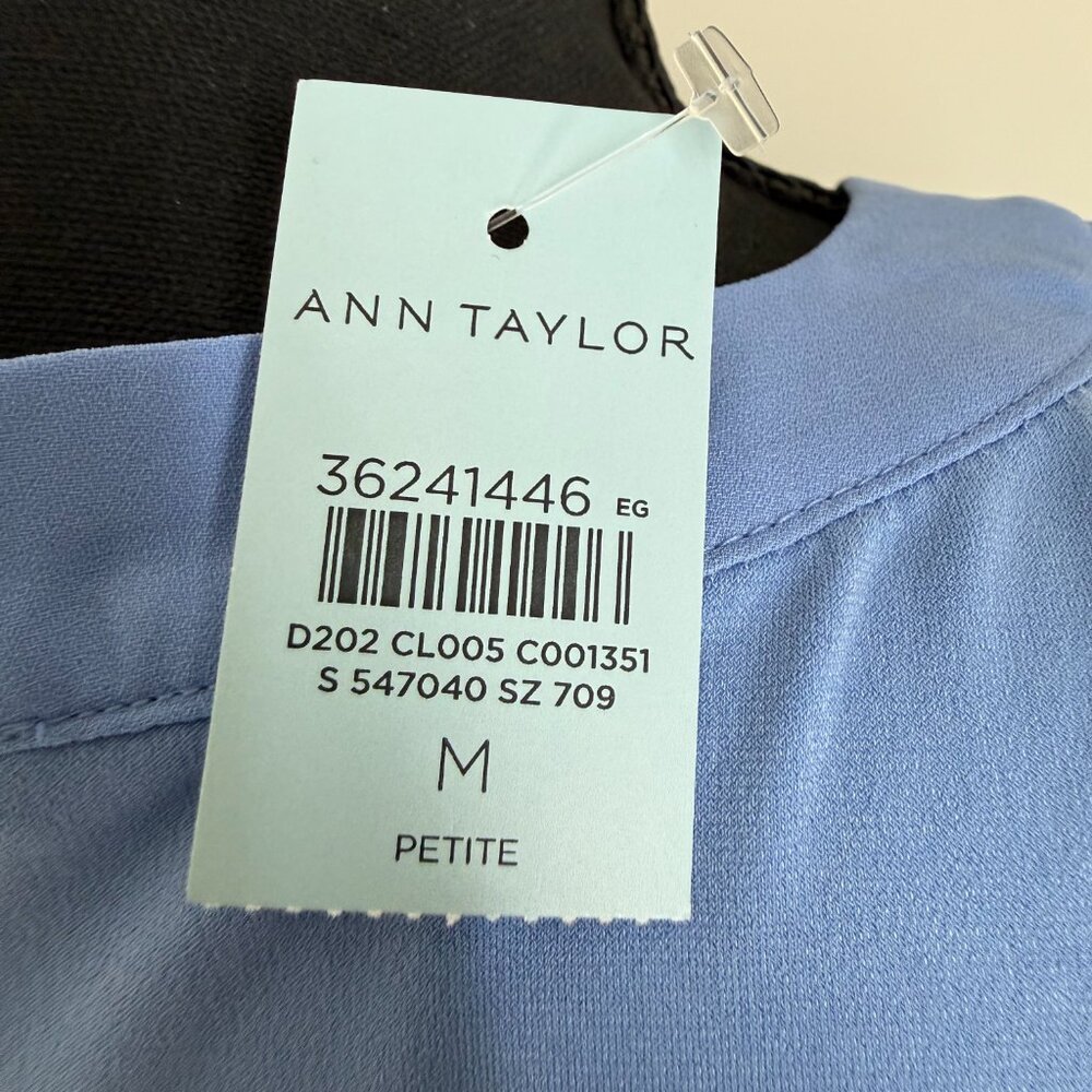 Womens Ann Taylor PM Periwinkle Long Sleeve Career Blouse NWT - Picture 4 of 6